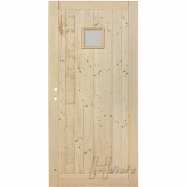 Drevené palubovkové dvere so sklom 20x20 cm